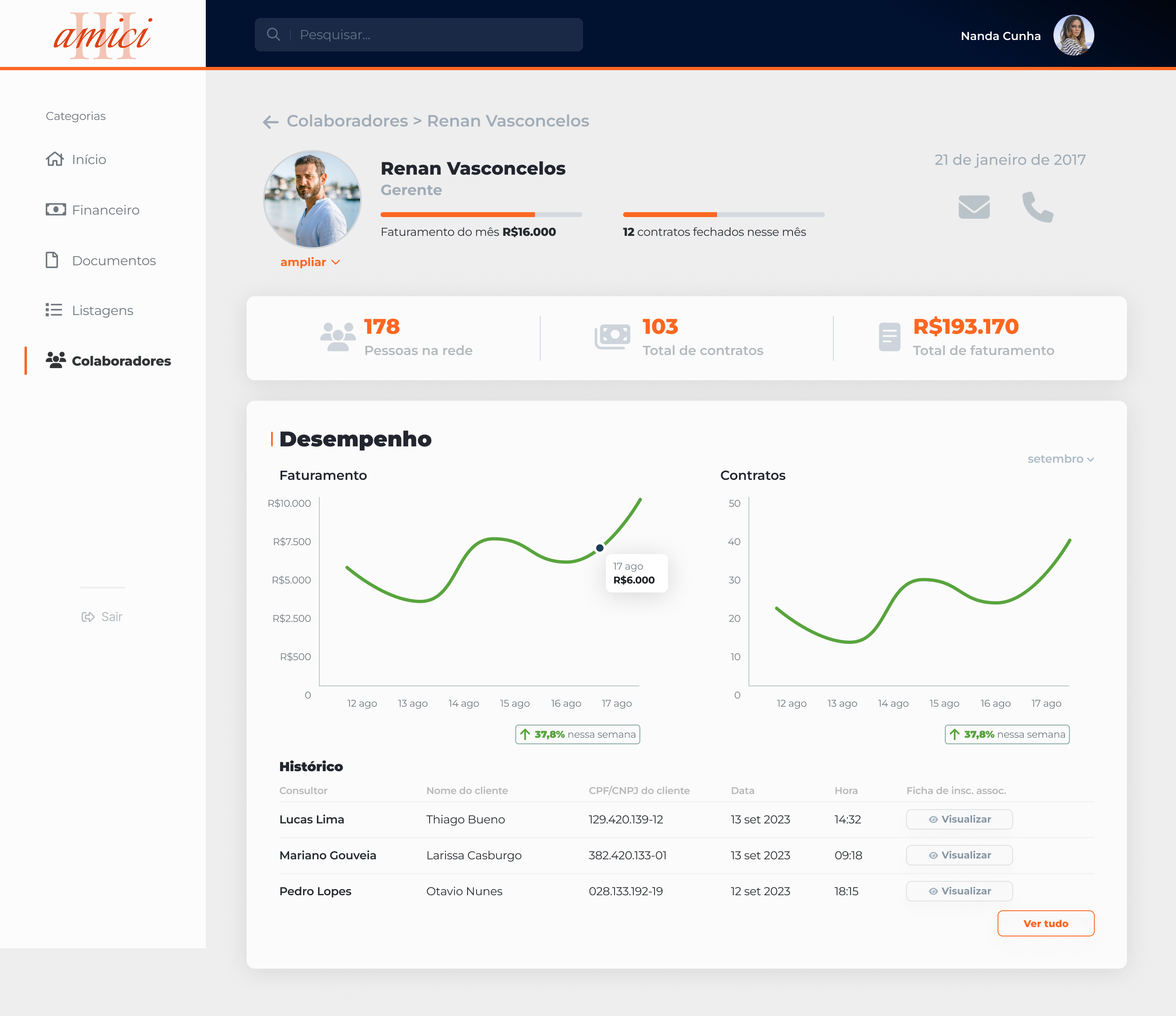 Amici Desktop - Custom software interface preview