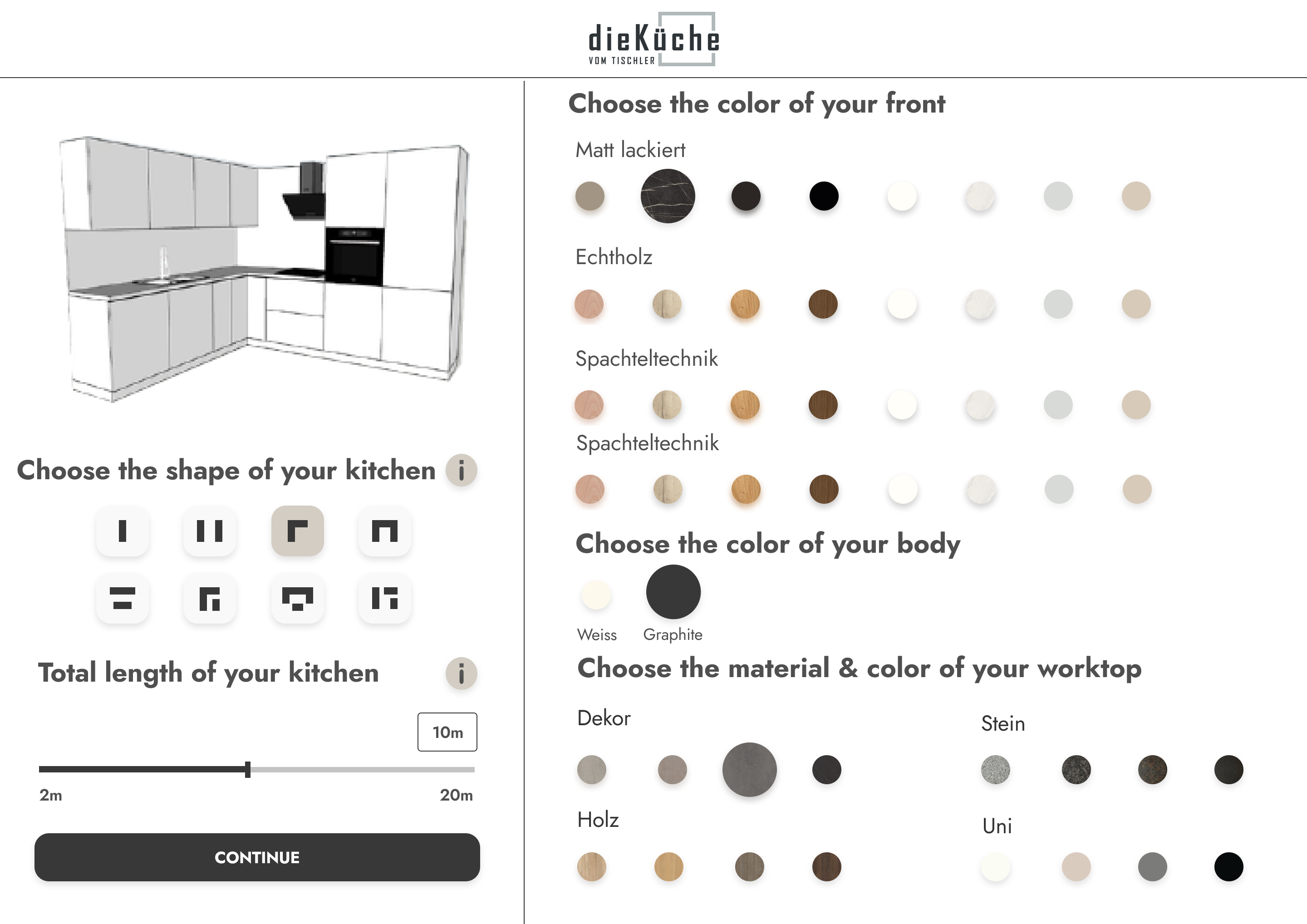 DieKueche.de Desktop - Custom software interface preview