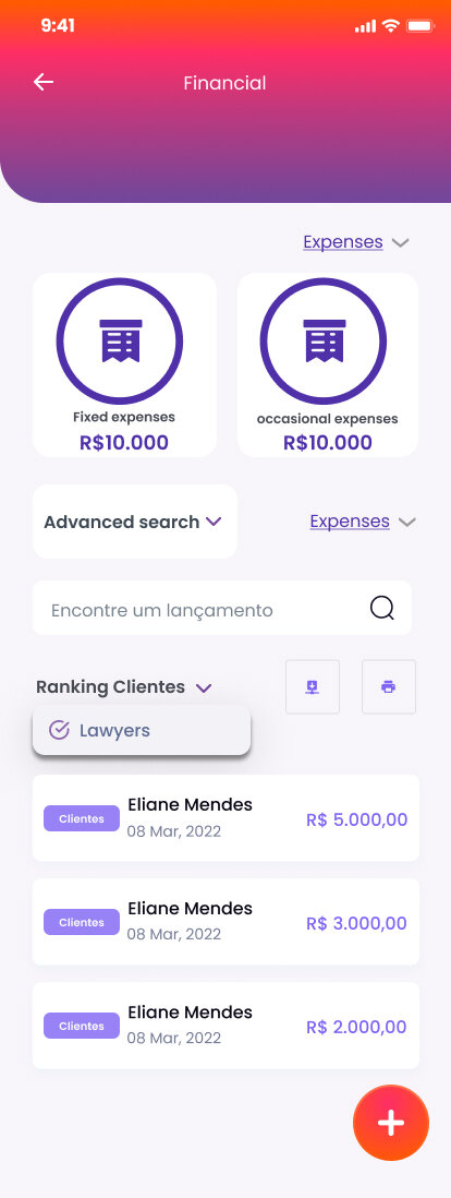 Inova Juris Advocate - Custom software interface preview