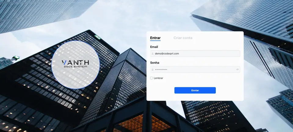 Vanth Docs System Desktop - Custom software interface preview